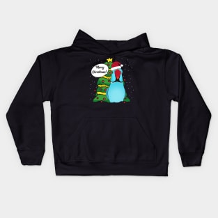 Merry christmas - blue alexandrine Kids Hoodie